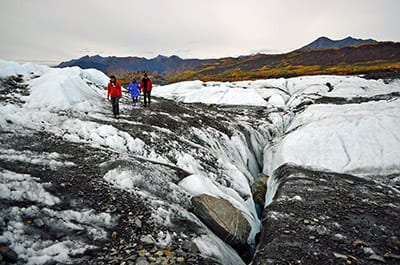 The Matanuska is an active glacier which advances at one foot per day.