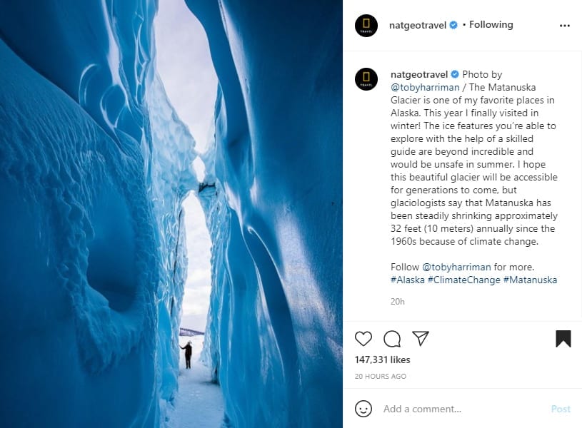 Toby Harriman and National Geographic Travel posted a Winter Glacier Tour on Matanauska Glacier.