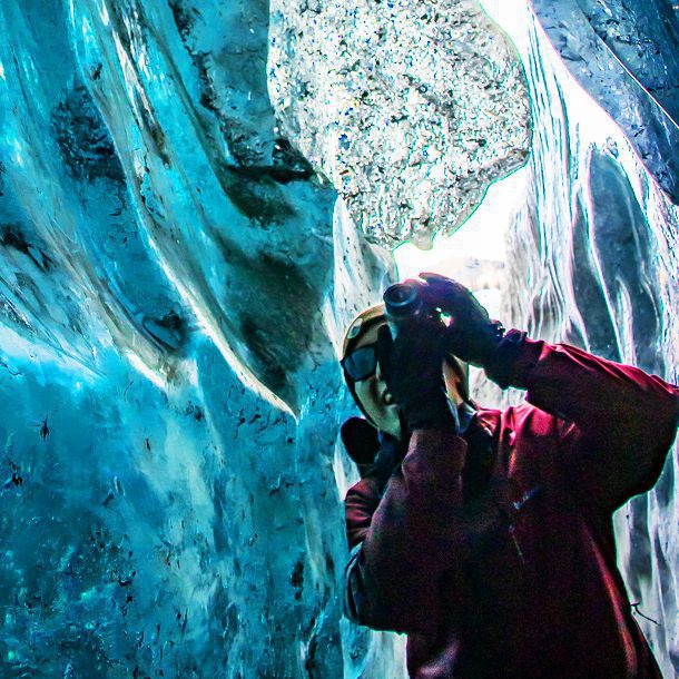 exploring an ice cave near Eagle River with Glacier Tours on the Matanuska, an Alaska Glacier Tour Company